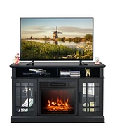 Gouun 48 Inch Fireplace Tv Stand with 18 Inch Fireplace Insert for TVs up to 55 Inch