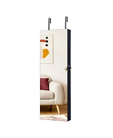 Gouun Lockable Storage Jewelry Cabinet with Frameless Mirror