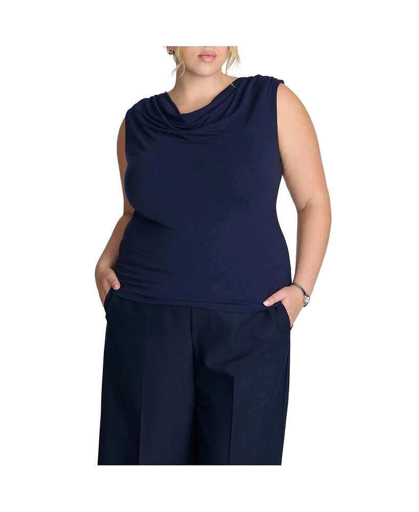 Eloquii Plus Size Elements Cowl Neck T Shirt