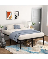 Slickblue Full Rounded Edge Corners Metal Bed Frame with Under-bed Storage Space