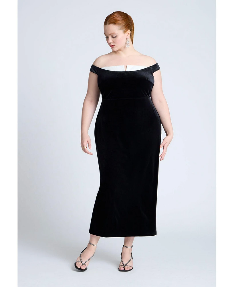 Eloquii Plus Velvet Off The Shoulder Dress