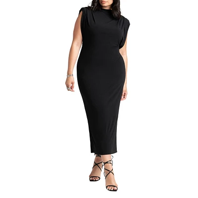 Eloquii Plus Funnel Neck Midi Dress