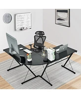Gouun 59 Inches L-Shaped Corner Desk Computer Table for Home Office Study Workstation
