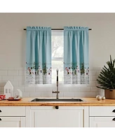 No. 918 Holiday Wonderland Semi-Sheer Rod Pocket Kitchen Curtain Tier Pair