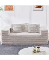 Tribesigns 2 Seater Loveseat Sofa,Fabric Couch No Assembly Required, Modern Loveseat Sofa with 2 Pillows, 70-Inch Contemporary 2-3-Seater Deep Seat So