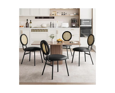 gaomon Dining Chairs Set of 2, Rattan Kitchen with Thicken Upholstered, Modern Room 2 (2, 17“x18.1"x33.1")