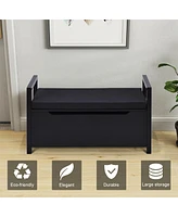 Gouun 34.5 ×15.5 ×19.5 Inch Shoe Storage Bench with Cushion Seat for Entryway