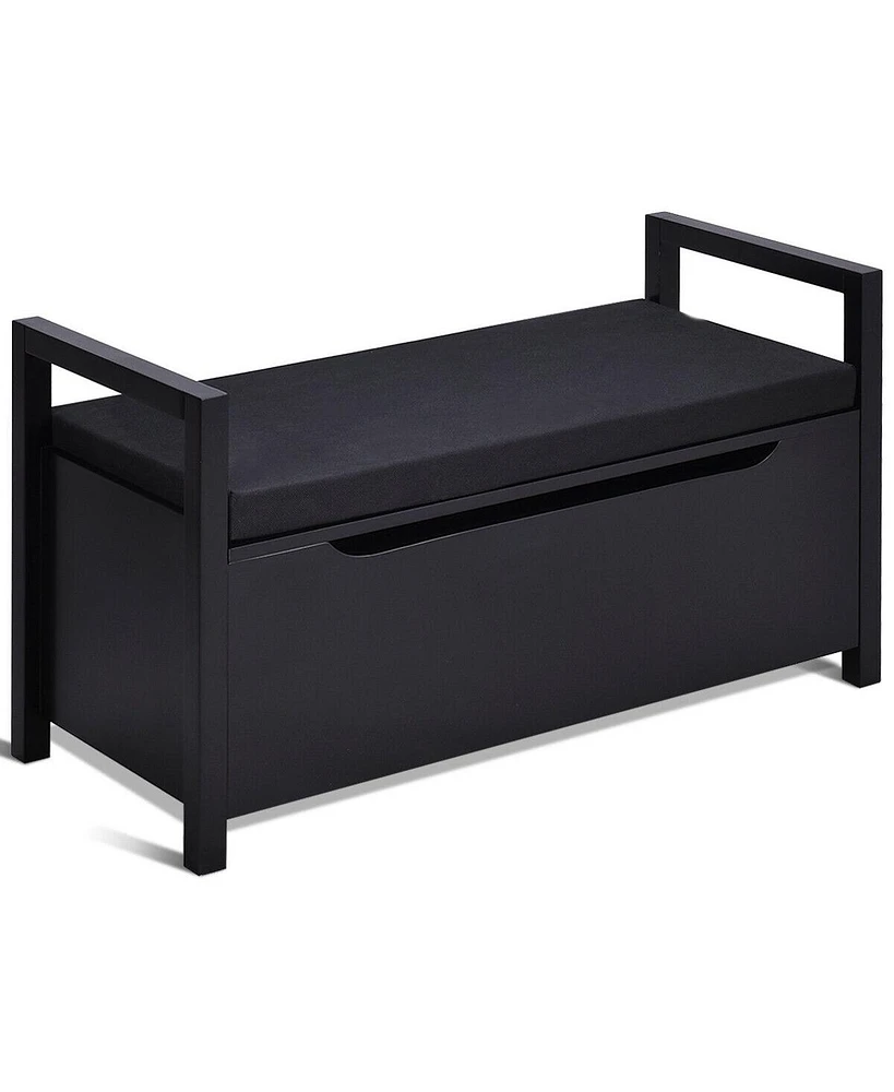 Gouun 34.5 ×15.5 ×19.5 Inch Shoe Storage Bench with Cushion Seat for Entryway
