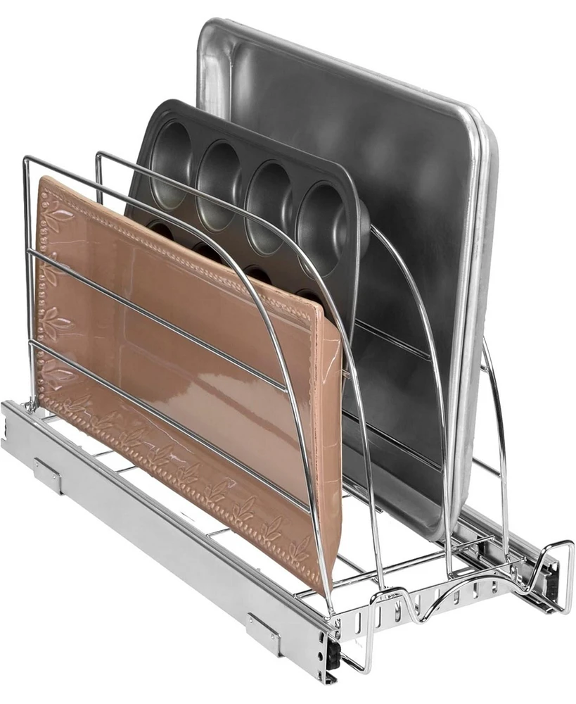 Florida Brands Bakeware Pull Out Organizer for Cookie Sheet, Cutting Board, Bakeware, and Tray 8.5 x 21 In