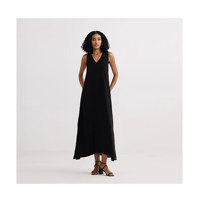 Crossed Chic Sleeveless Maxi Dress Black