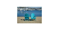 Slickblue All-Weather Recycled Blue Poly Plastic Outdoor Patio Adirondack Chairs Durable & Stylish Set of 2