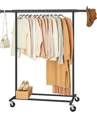 Slickblue Heavy Duty Garment Rack with Clothes Hanging Bar and Lockable Wheels