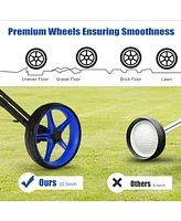 Gymax 3 Wheels Foldable Golf Push Pull Cart Trolley w/ Adjustable Handle Brake