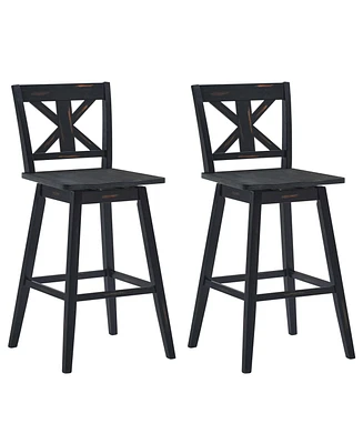 Gouun Set of 2 360-Degree Swivel Bar Stools for Home Restaurant