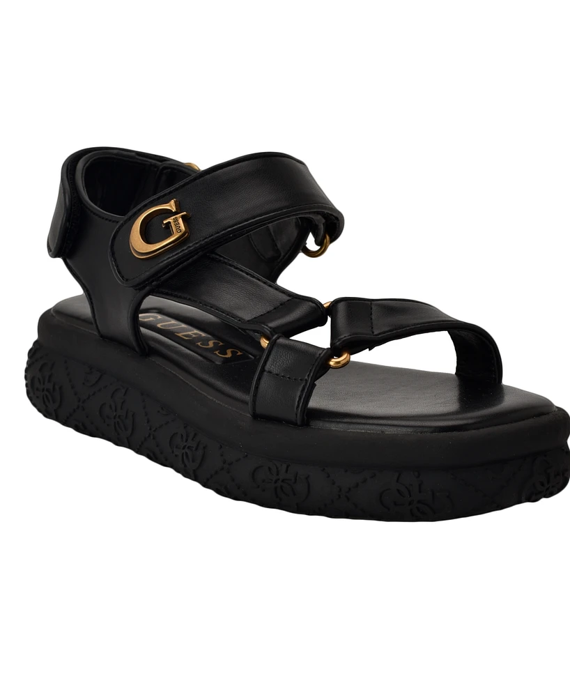 Guess Women's Lanara Strappy Sport Quattro G Platform Footbed Sandals