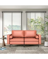 Gouun Modern Loveseat Sofa with 2 Bolsters and Side Storage Pocket