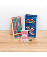 Slickblue Wooden 3-Track Cribbage Board – Classic and Durable Game for Family Fun