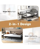 Gouun Twin Size Metal Daybed Frame for Living Room Bedroom