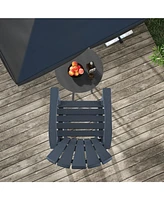 Gouun 30 Inches Counter Height Outdoor Hdpe Bar Stool with Armrests and Footrest