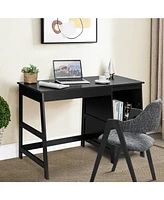 Gouun 47.5 Inch Modern Home Computer Desk with 2 Storage Drawers