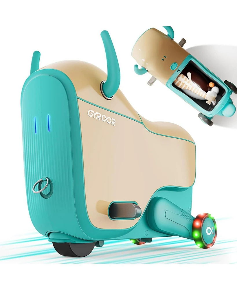 Gyroor Gnu 40W Electric Trolley Suitcase Inspired Electric Ride-On Luggage for Kids ,A Fun & Practical Travel Buddy Ages 3-6-up to 5 Miles 5MPH