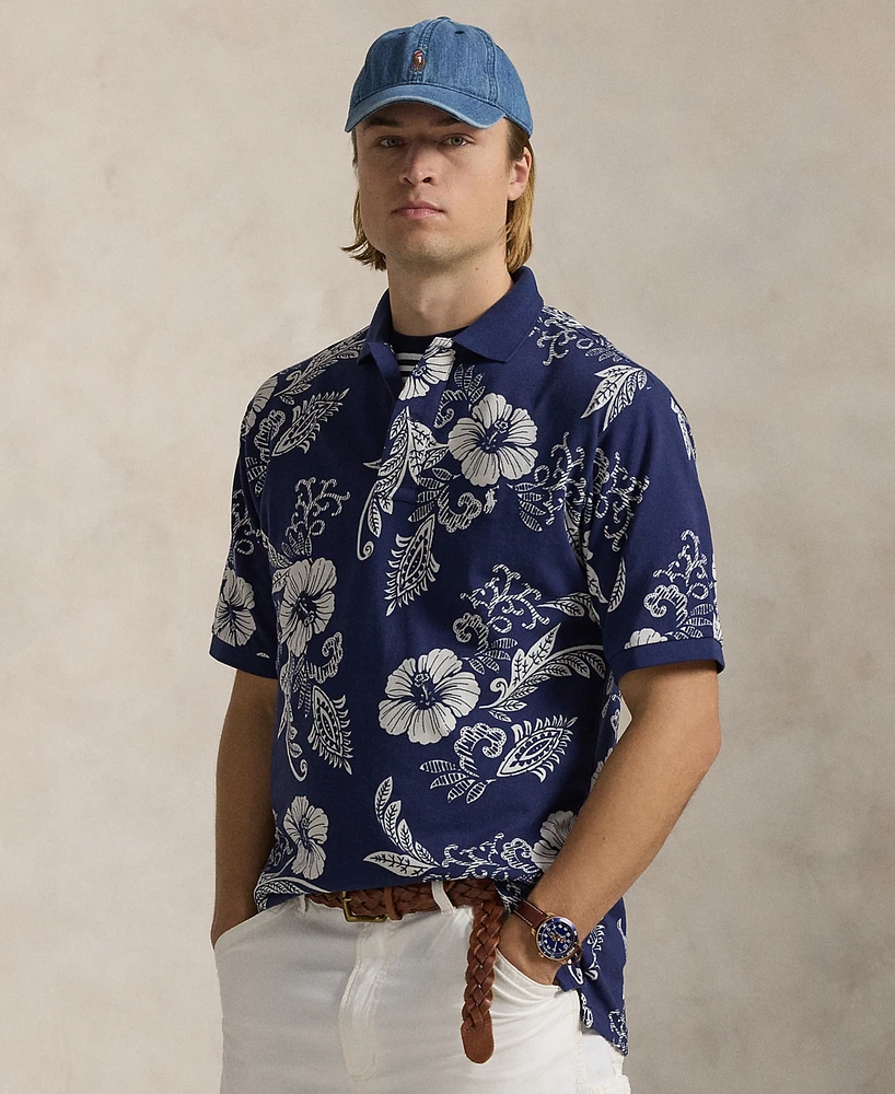 Polo Ralph Lauren Men's Big & Tall Hibiscus-Print Mesh Shirt