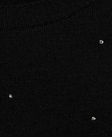 Mango Women's Rhinestones Detail Cropped Sweater