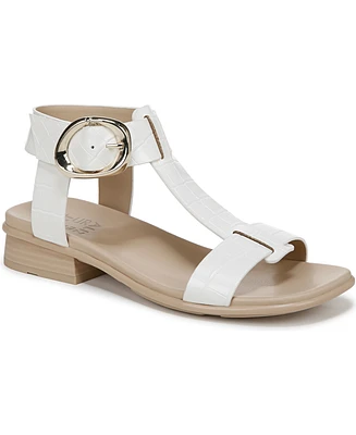 Naturalizer Women's Brandy T-Strap Stacked Low Block Heel Sandals