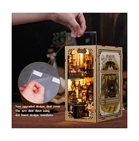 Cutebee Diy Book Nook Kit Diy Miniature House Dollhouse Kit for Adult and Teens, Booknook Bookshelf Decor Alley Model Build with Led Light, Gifts for