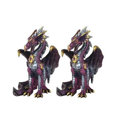 Fc Design "2-pc Gift Set" 5"H Purple Dragon Figurine Statue Ornament Home Room Office Decor and Perfect Gift Ideas for Housewarming, Holidays and Birt