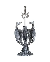 Fc Design "2-pc Gift Set" 11"H Two Medieval Silver Dragons with Sword Guardian Figurine Statue Ornament Home Room Office Decor and Perfect Gift Ideas