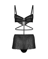 Adore Me Women's Neveah Fringe Playsuit Lingerie