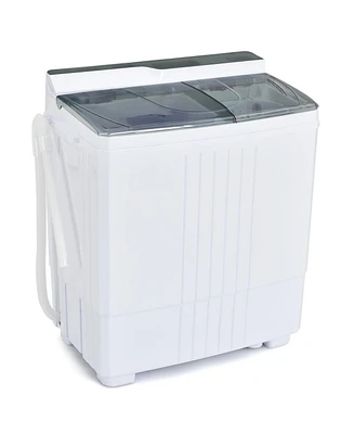 Gouun Twin Tub Portable Washing Machine with Timer Control and Drain Pump for Apartment