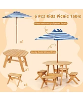 Gouun Kids Wooden Table Set for Children Aged 3+ Years