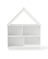 Costway Wooden Kids Dollhouse Bookshelf with Open Shelves Anti-toppling System Bookcase