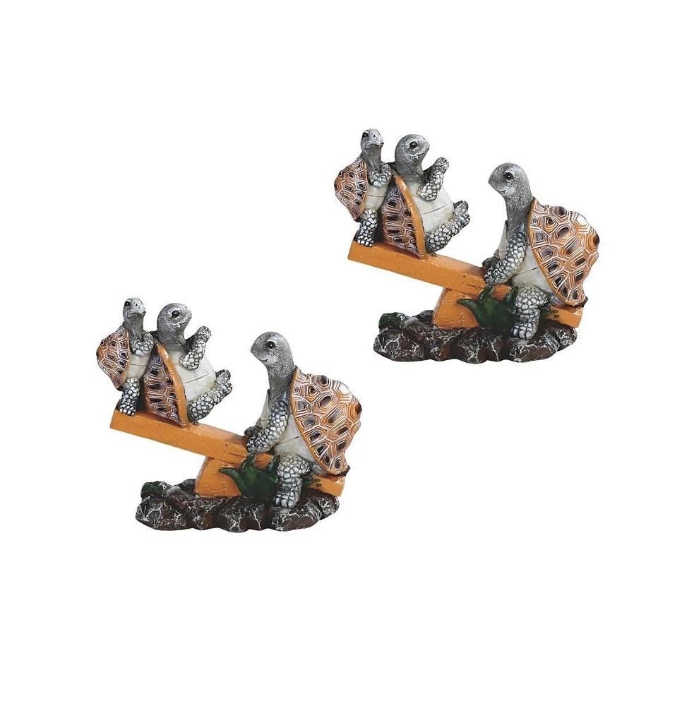 Fc Design "2-pc Gift Set" 6"H Turtle Family Playing on Seesaw Figurine Statue Ornament Home Room Office Decor and Perfect Gift Ideas for Housewarming,