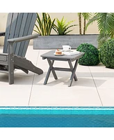 Gouun Outdoor Folding Side Table Foldable Weather-Resistant Hdpe Adirondack Table