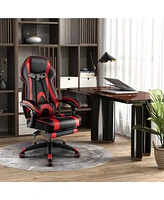 Gouun Gaming Chair Racing Style Swivel Chair with Footrest and Adjustable Lumbar Pillow