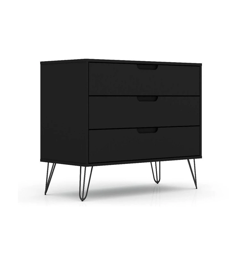 Slickblue Modern Scandinavian Style Bedroom 3-Drawer Dresser in Wood Finish