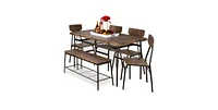 Slickblue Modern 6-Piece Dining Set with Table and Chairs for Elegant Dining Rooms