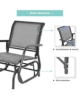 Gouun Outdoor Single Swing Glider Rocking Chair with Armrest