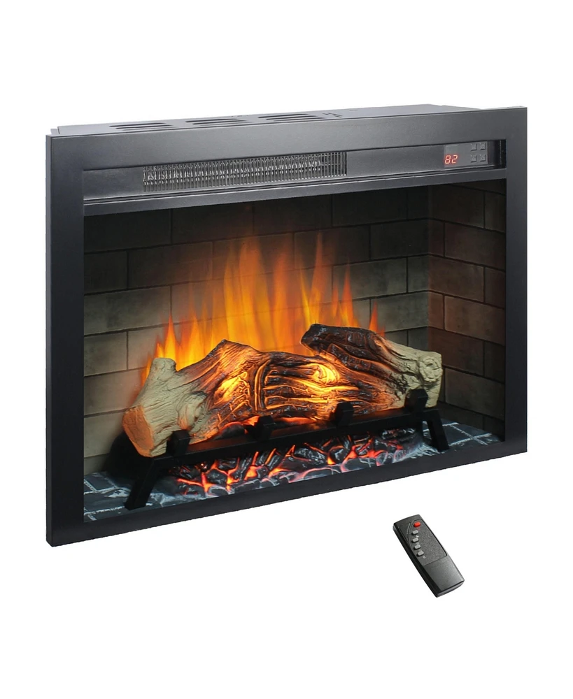 Mondawe 28 Inch Electric Fireplace Insert, Multicolored Flames