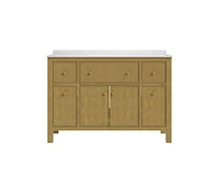 DeerValley 48" Pre-assembled Single Bathroom Vanity with Engineered Marble Top, Soft Closing and Splash Guard