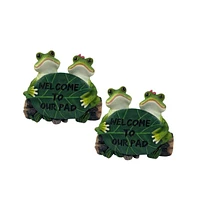 Fc Design "2-pc Gift Set" 7"W Frog Couple with Welcome to Our Pad Leaf Figurine Statue Ornament Home Room Office Decor and Perfect Gift Ideas for Hous