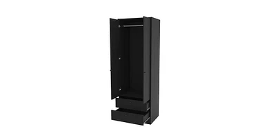 Slickblue Black 2-Door Bedroom Armoire Wardrobe Cabinet for Stylish Storage and Organization