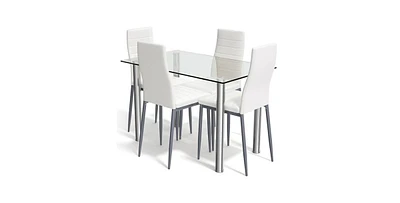 Slickblue Modern 5-Piece Dining Set with Table and Chairs for Contemporary Dining Rooms