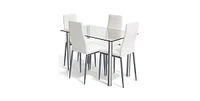 Slickblue Modern 5-Piece Dining Set with Table and Chairs for Contemporary Dining Rooms