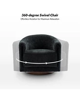 Hulala Home Jeffrey Modern Swivel Chair with Sturdy Wooden Base