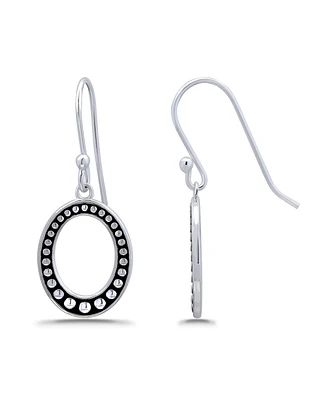 Macy's Oxidized Beaded Oval Fishhook Earrings