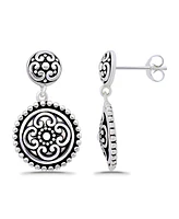 Macy's Oxidized Round Celtic Style Post Drop Earrings